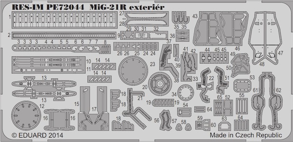 Detailset Mikoyan MiG21R Fishbed exterior (RV Models) RESIMPE72044