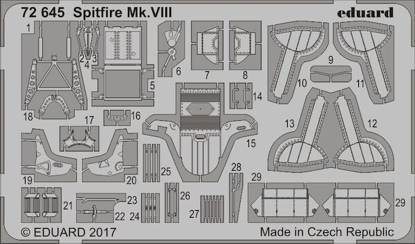 Detailset Spitfire MKVIII (Eduard) E72-645