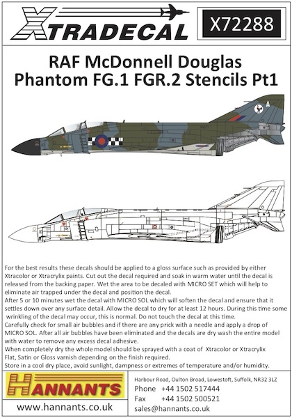 McDonnell-Douglas Phantom FG1 Royal Navy stencil data Part 2 X72288