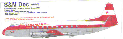 Vickers Viscount 700 (Cambrian Early Red Scheme) sm96-32