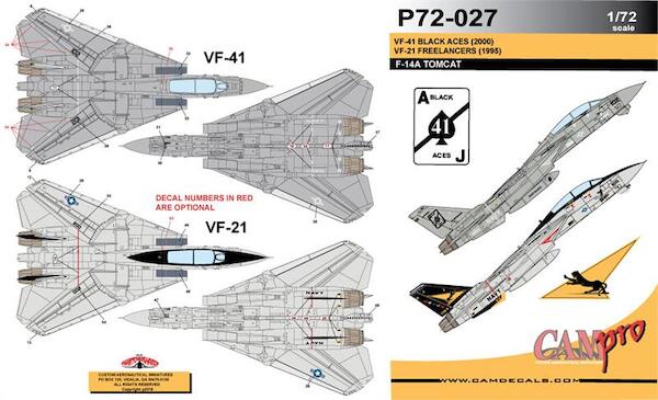 Grumman F14A Tomcat (VF41 Black Aces (2000), VF21 Freelancers (1995)) CAMP72-027