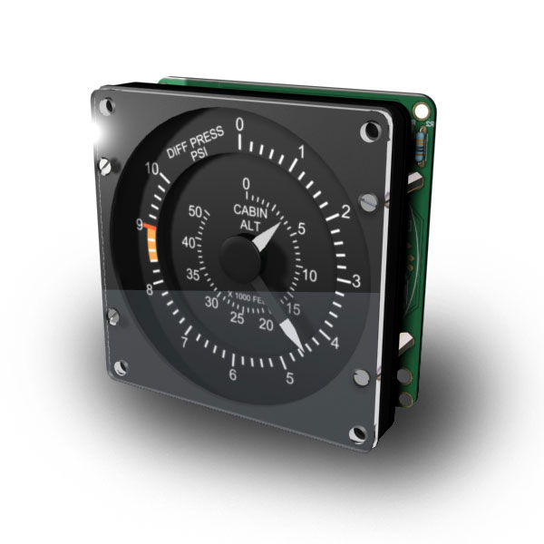 B737 Differential pressure & Cabin Altitude indicator (GSA-055 usb interfase required) GSA-033