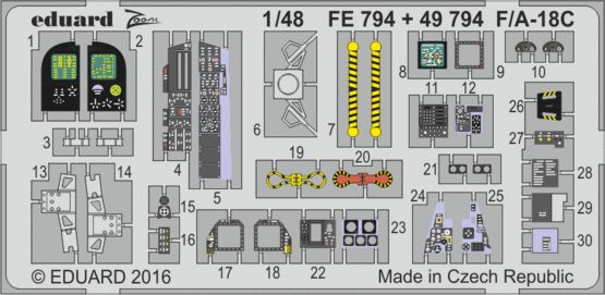 Detailset F/A18C Hornet Interior (Kinetic)  E49-794