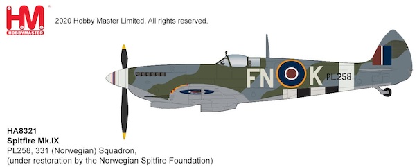 Spitfire Mk.IX PL258, 331 (Norwegian) Squadron, (under restoration by the Norwegian Spitfire Foundation) HA8321
