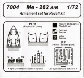 Me262 Armament set (Revell) CMKA7004
