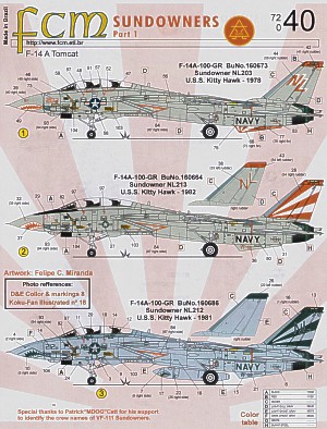 Grumman F14A Tomcat (VF111 Sundowners part 1) FCM72-40