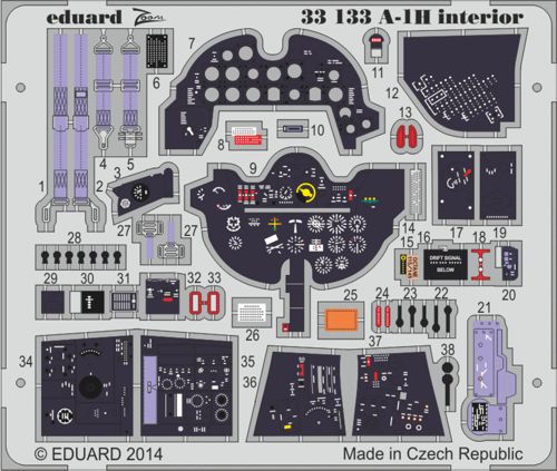 Detailset A1H Skyraider Interior Self adhesive (Trumpeter) E33-133