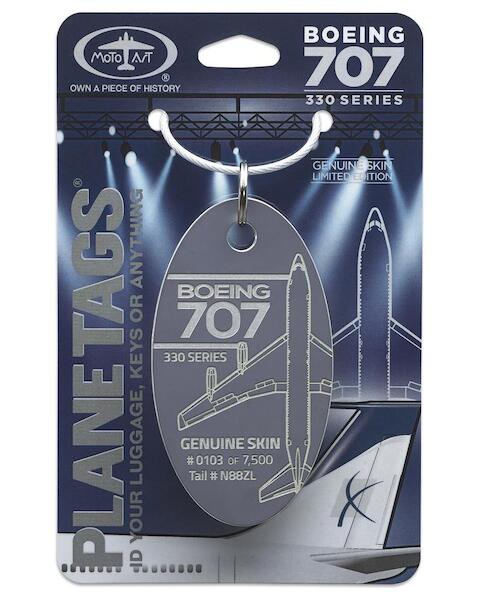 Keychain made of real aircraft skin: Boeing 707-330 N88ZL Dark grey N88ZL GRAY