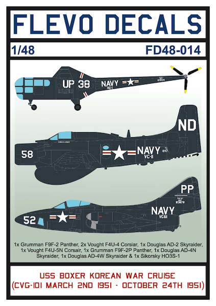 USS Boxer Korean War Cruise (F9F, F4U,AD, HO3S) FD48-014