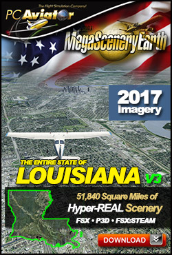Mega Scenery Earth Version 3, Louisiana V3 (Download version) DL-MSEV3-LA