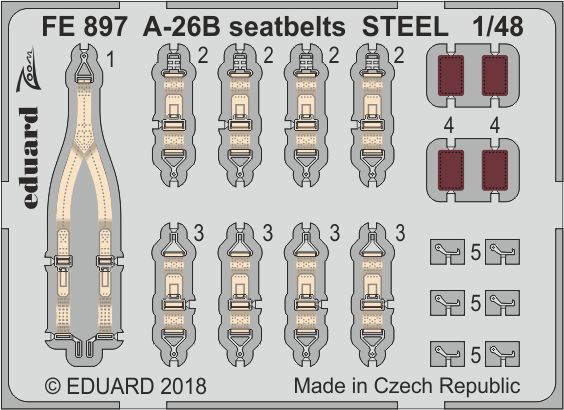 Detailset A26 Invader Seatbelts (Revell/Monogram) FE897