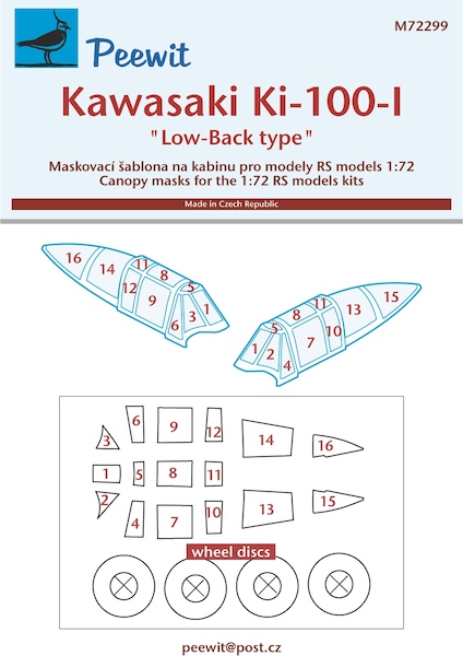 Kawasaki Ki100-I -Low-back Type Canopy and wheel mask (RS Models)  M72299
