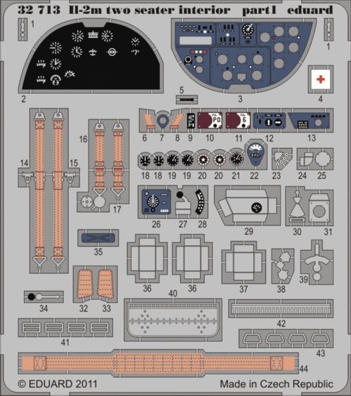 Detailset IL2 Sturmovic Interior Self Adhesive (Hobby Boss) E32-713