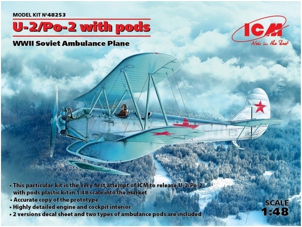 Polikarpov U-2/Po-2 with pods and Ski's WWII Soviet Ambulance plane 48253