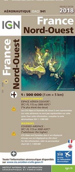 ICAO chart France 943 South West (Sud-Ouest) Edition 2018 IGN-943