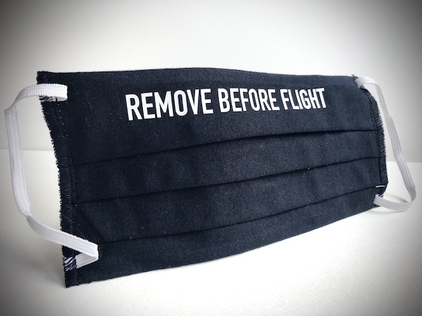 Aviation Face Mask Remove Before Flight (dark blue) MASK SKY BLUE