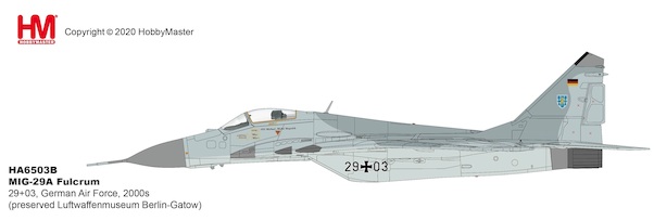 MIG29A Fulcrum 29+03, German Air Force, 2000s (preserved Luftwaffenmuseum Berlin-Gatow) HA6503B