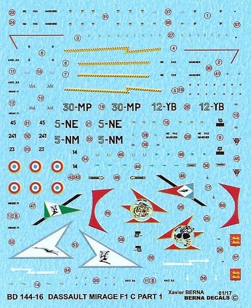 Dassault Mirage F1C Part 1(4 schemes) BD144-16