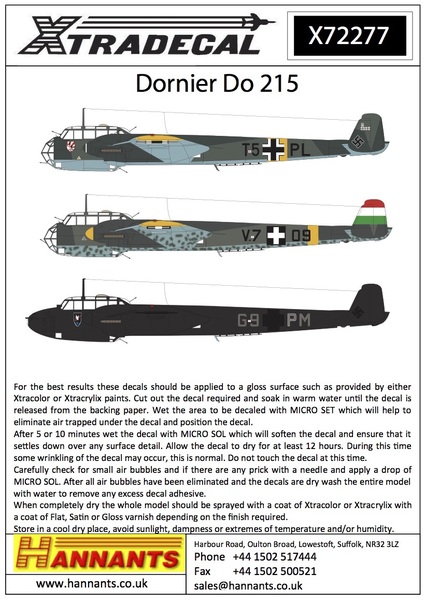 Dornier Do-215B-1/Do-215B-2/Do-215B-4/Do-215B-5 X72277