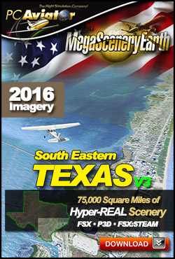 Mega Scenery Earth Version 3, Texas V3 (South Eastern) (Download version) DL-MSEV3-TXSE