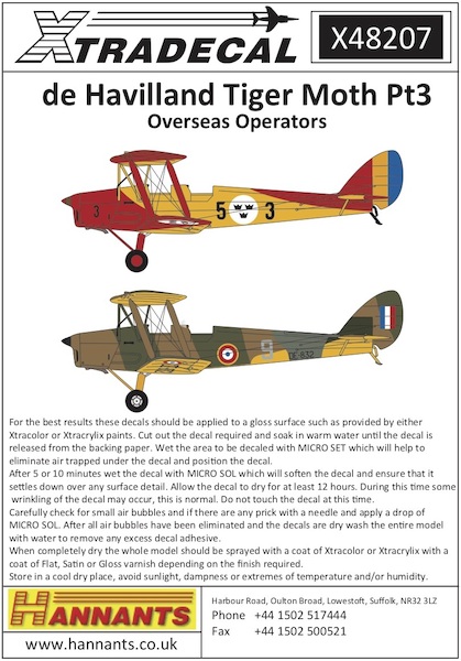 DeHavilland DH82a Tiger Moth Pt3 (Overseas Operators) X48207