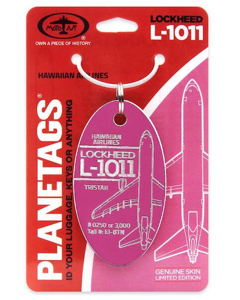 Keychain made of real aircraft skin: Lockheed L-1011 Tristar Hawaiian Airlines EI-BTN PINK EI-BTN PINK