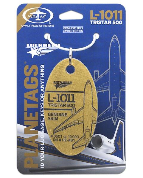 Keychain made of real aircraft skin: Lockheed L1011 Tristar-500 HZ-AB1 (gold thin) HZ-AB1 GOLD