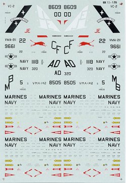 72-170 A4 Skyhawk (VC2,VF43 Oceana,VMA142,VMA211 Iwakuni) 72-170