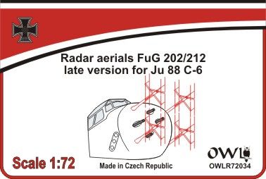Radar Aerials for FUG202/212 for late version Junkers Ju88C-6 OWLR72034