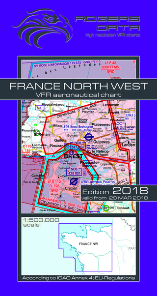VFR aeronautical chart France Northwest 2018 ROGERS-FR-NW