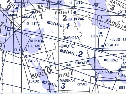 High and Low Altitude Enroute Chart Middle East ME(H/L)1/2 ME(H/L)1/2