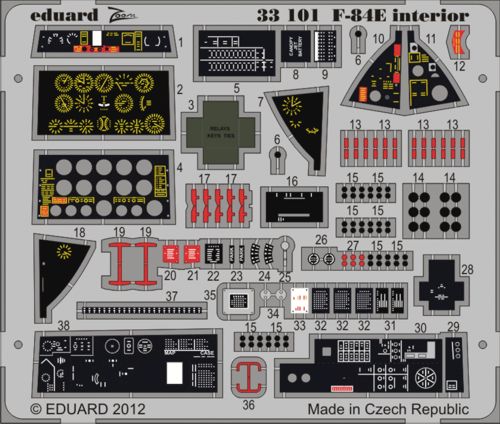 Detailset F84E Thunderjet Interior Self Adhesive (Hobby Boss) E33-101