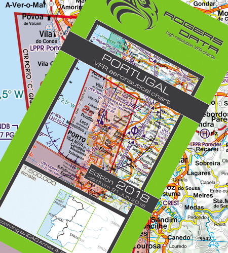 VFR aeronautical chart Portugal 2018 ROGERS-PORT
