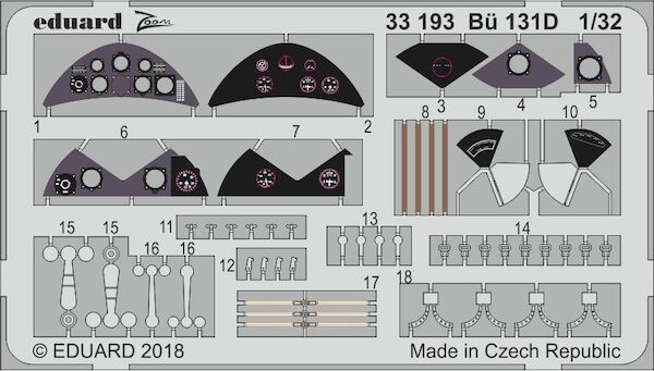 Detailset Bucker Bu131D Jungmann Interior(ICM) E33-193