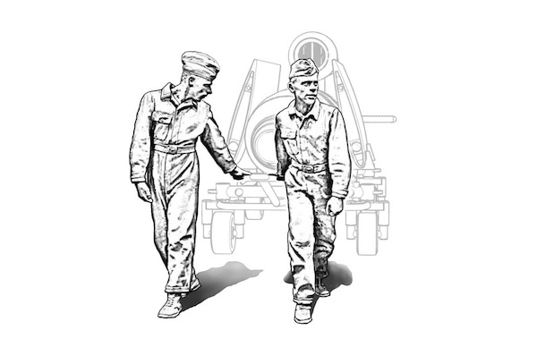 Luftwaffe Ground Crew Pulling V1 On Trolley 2 Figures Luftwaffe Ground Crew Pulling V1 On Trolley 2 Figures