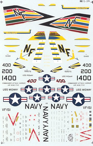 72-316 Carrier Air Wing 5 (F4,A7) CAW5 72-316