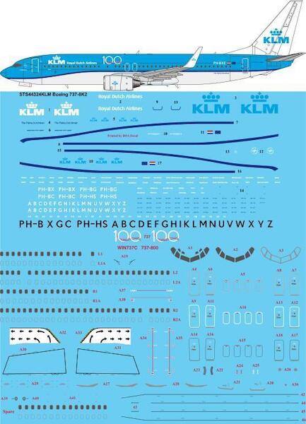 Boeing 737-800 (KLM New Colours) (RESTOCK) NOW WITH 100 Years Logo!! sts44324