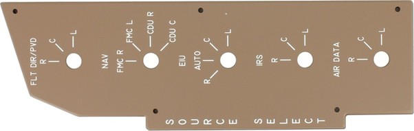 B747 Captain's Source Select panel. P74B10