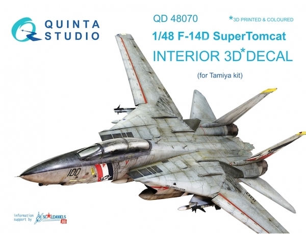 Grumman F14D Tomcat Interior 3D Decal for Tamiya QD48070