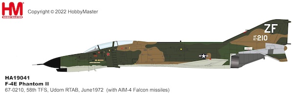 McDonnell Douglas F-4E Phantom II USAF 67-0210, 58th TFS, Udorn RTAB, June1972 (with AIM-4 Falcon missiles) HA19041