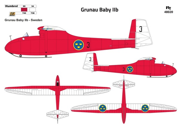 Grunau Baby IIb German Single seat Sailplane (Swedish AF) 48020