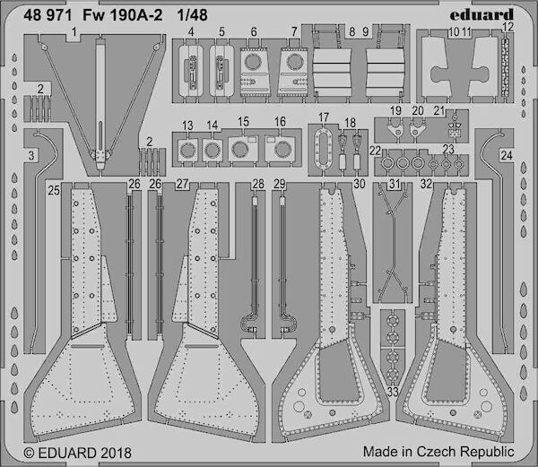 Detailset Focke Wulf FW190A-2 Exterior (Eduard) E48-971