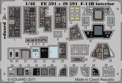 Detailset F14B Tomcat Interior Self Adhesive (Hobby Boss) E49-591
