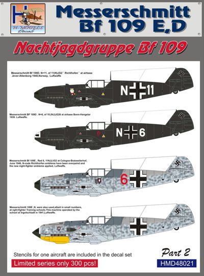 Messerschmitt BF109E (Nachtjagdgruppe BF109) Part 2 HMD48021