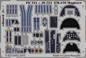 Detailset Fouga CM170 Magister Interior Self Adhesive (AMK) FE721
