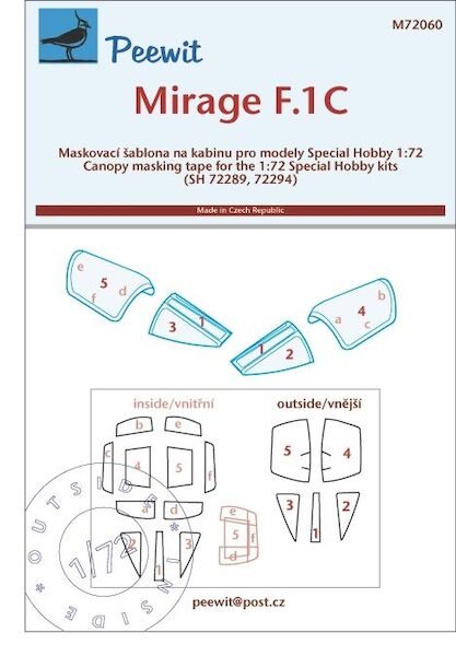 Mirage F.1C Cockpit Masking (Special Hobby) M72060