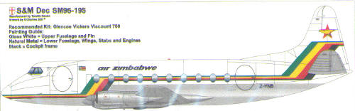 Vickers Viscount 700 (Air Zimbabwe) sm96-195