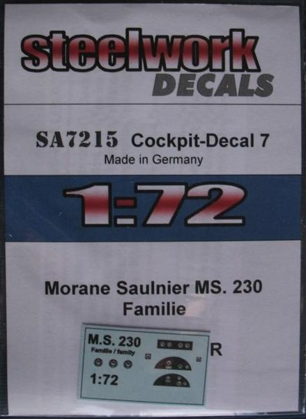 Decal Morane Saulnier MS.230 Cockpit sd7215