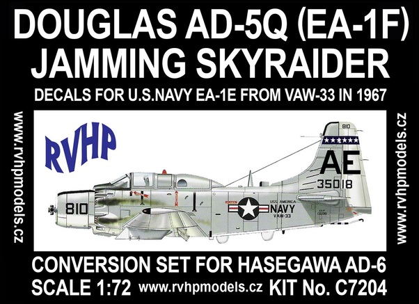 AD5Q (EA-1F) Jamming Skyraider (USN), conv. for Hasegawa AD-6 C7204