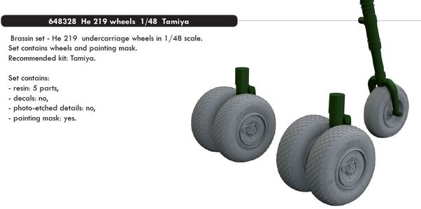 Heinkel He219 Wheels (Tamiya) E648328